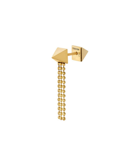 Orecchino piercing singolo con frangia di catene | Gioielli Peruffo