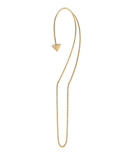 Carica l&#39;immagine nel visualizzatore di Gallery, Curved pendant earring in yellow gold connected chain | Peruffo Jewels