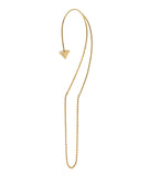 Curved pendant earring in yellow gold connected chain | Peruffo Jewels