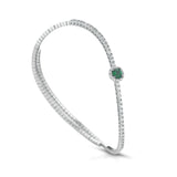 Bracciale Buonocore con Diamanti Bianchi e Smeraldo Centrale