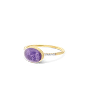 Carica l&#39;immagine nel visualizzatore di Gallery, Anello Violetta &quot;Boules&quot; in oro inciso, diamanti, lepidolite e madreperla (piccolo)