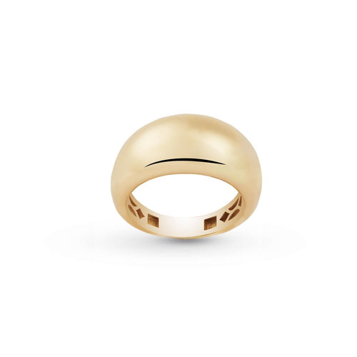 Artlinea Anello a fascia bombato in oro giallo lucido 18kt.