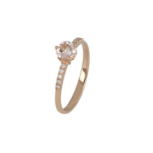 Carica l&#39;immagine nel visualizzatore di Gallery, Anello in oro con diamanti e morganite