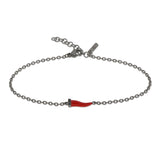 BRACCIALE CON CORNETTO MINI SMALTATO ROSSO E DIAMANTI BLACK BRACCIALE CON CORNETTO MINI SMALTATO ROSSO E DIAMANTI BLACK