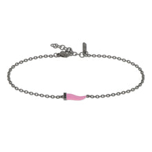 Carica l'immagine nel visualizzatore di Gallery, BRACCIALE CON CORNETTO MINI SMALTATO ROSA E DIAMANTI BLACK