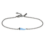 BRACCIALE CON CORNETTO MINI SMALTATO AZZURRO E DIAMANTI BLACK