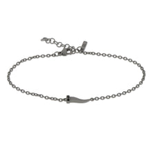 Carica l'immagine nel visualizzatore di Gallery, BRACCIALE CON CORNETTO MINI IN TITANIO E DIAMANTI BLACK