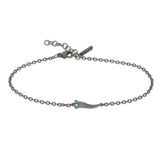 BRACCIALE CON CORNETTO MINI IN TITANIO E DIAMANTI BLU