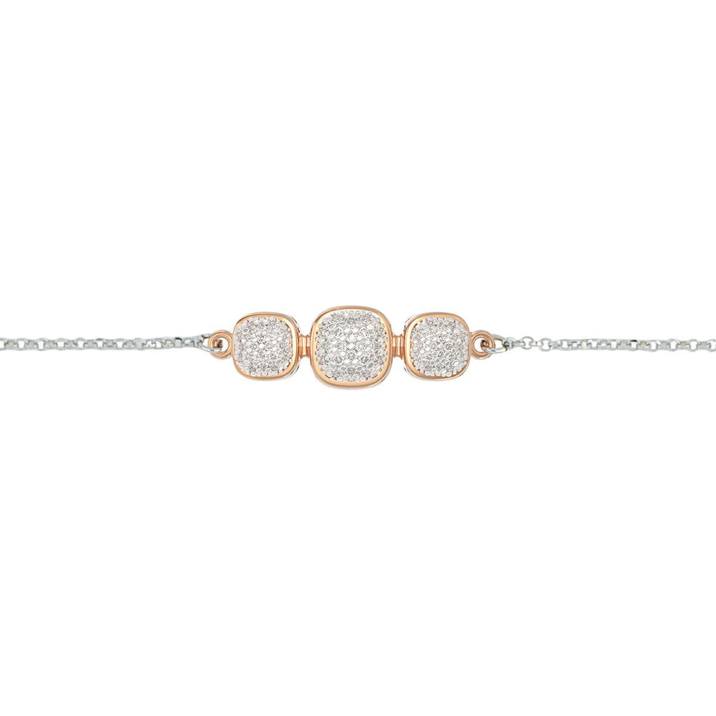 Bracciale in oro 18 kt con elemento centrale in pavé di diamanti naturali