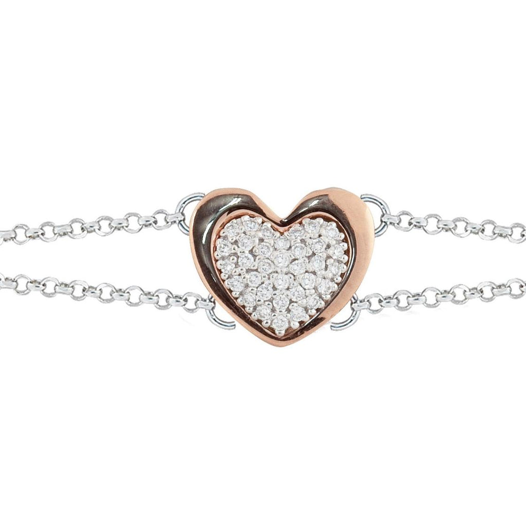 Bracciale cuore in oro e diamante