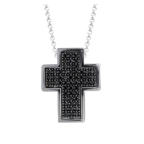 Collana croce con diamanti