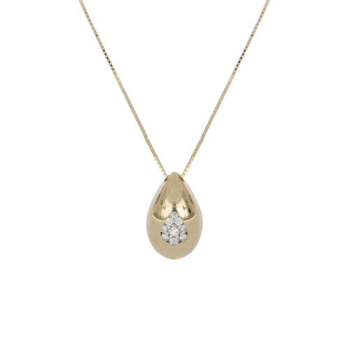 Collana Goccia in oro 18kt con pavé di diamanti