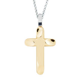 Artlinea Collana con catena in oro bianco e croce in oro giallo lucido 18kt