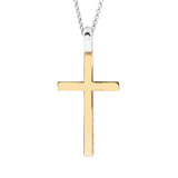 Artlinea Collana con catena in oro bianco e croce in oro giallo lucido 18kt