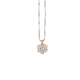Artlinea collana con pendente a fiore in oro 18 kt con diamanti bianchi naturali