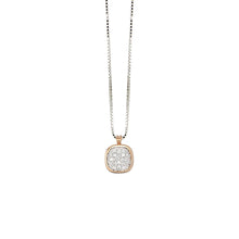 Carica l'immagine nel visualizzatore di Gallery, Collana in oro 18 kt con pendente in pavé di diamanti bianchi naturali