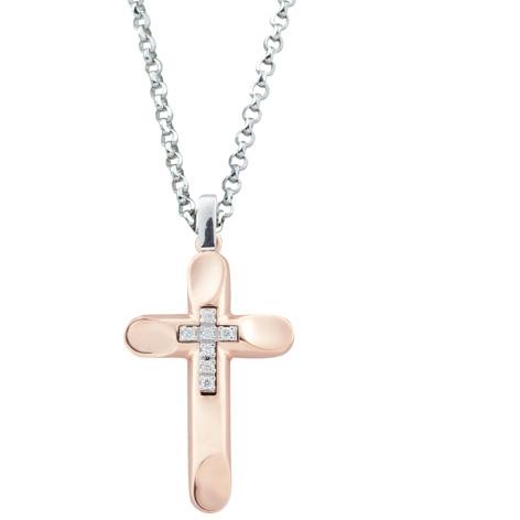 Collana croce con Diamanti