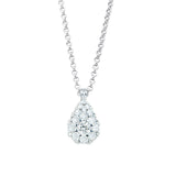 Artlinea collana in oro bianco 18kt a goccia con pavé di diamanti