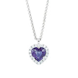Artlinea Collana in oro bianco 18kt con diamanti e tanzanite taglio cuore