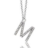 Collana in oro bianco 18kt, con iniziale/numero personalizzabile in diamanti