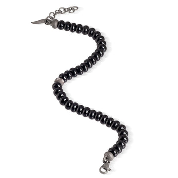 BRACCIALE UOMO IN TITANIO, ONICE OPACA E DIAMANTI BLACK DA 3 PUNTI