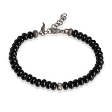 Carica l'immagine nel visualizzatore di Gallery, BRACCIALE UOMO IN TITANIO, ONICE OPACA E DIAMANTI BLACK DA 3 PUNTI
