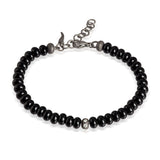 BRACCIALE UOMO IN TITANIO, ONICE OPACA E DIAMANTI BLACK DA 3 PUNTI