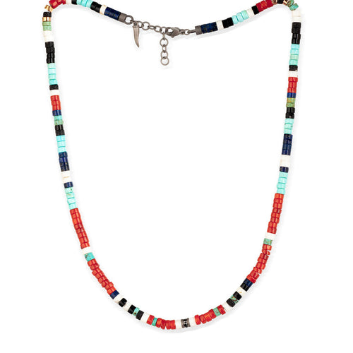 COLLANA UOMO DISCHETTI IN TITANIO, PIETRE DURE E DIAMANTI BLACK DA 3 PUNTI