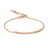 BRACCIALE UOMO CON BARRETTA E CATENA IN ORO ROSSO 9 KT E DIAMANTI WHITE