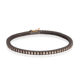 BRACCIALE TENNIS CLASSICO IN TITANIO, ORO ROSSO 18 KT E DIAMANTI BROWN DA 3 PUNTI