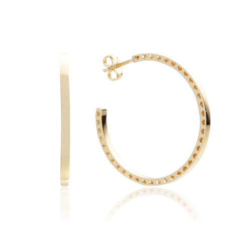 Artlinea Orecchini a cerchio rotondi in oro 18kt in diametro 30 mm