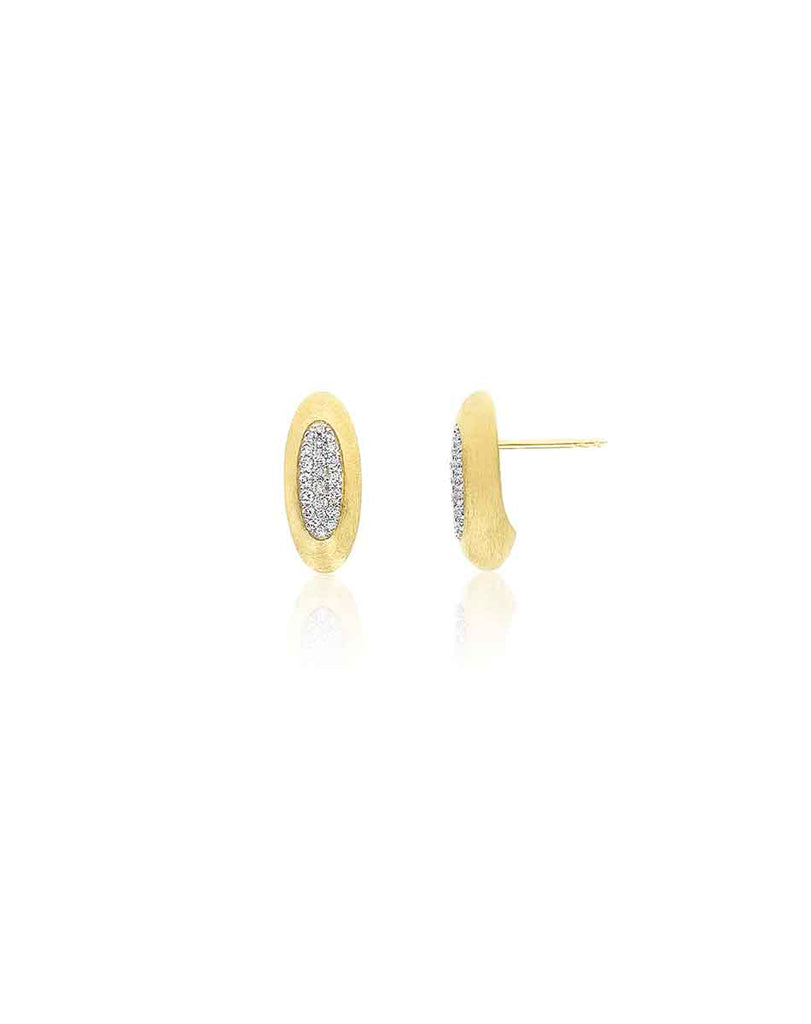 DelPia Orecchini Tondi 2begold Mosaico, Oro 18kt E Argento 925 Con Cristalli, 40 Mm, Collezione Gioielli Italiani