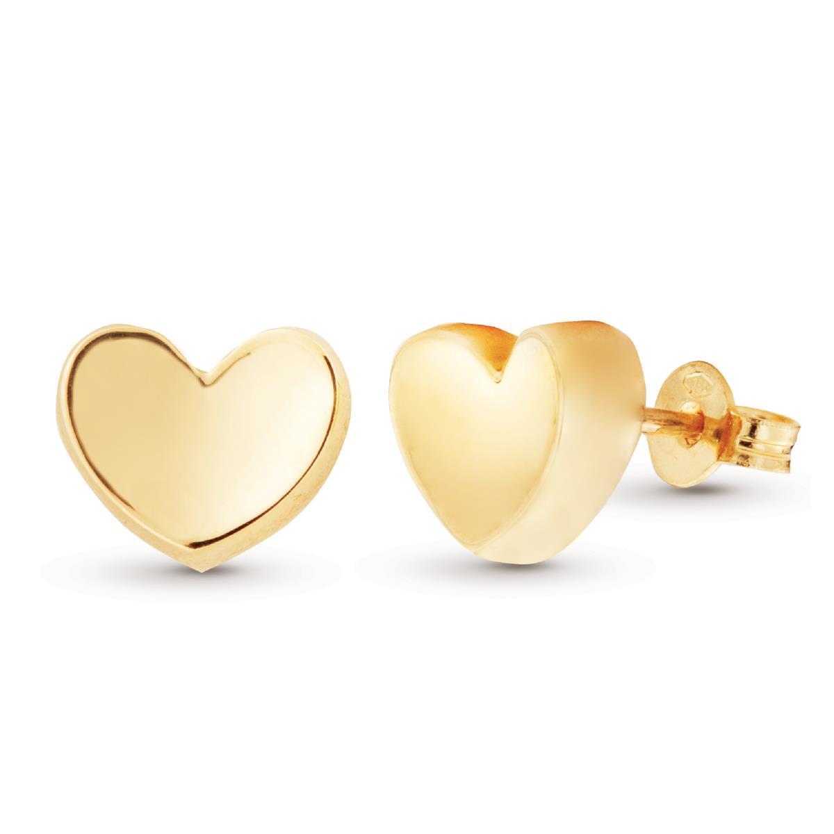 Orecchini Doppio Cuore Smaltato Oro Giallo 9kt | Andralok | 6x9mm | Confezione Regalo