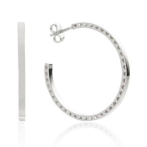Orecchini Cerchio Oro Bianco 30 mm