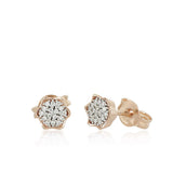 Artlinea Orecchini a fiore in oro 18 kt con diamanti bianchi naturali