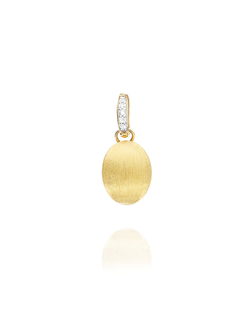 Charm "Boules" in oro inciso e diamanti (piccolo)