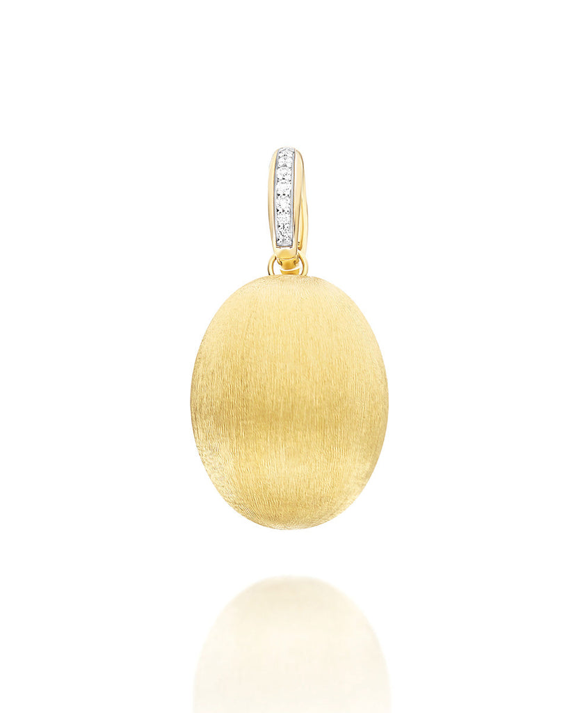 Charm "Boules" in oro inciso e diamanti (grande)