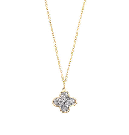 Girocollo in Oro giallo 375‰ con smalto glitter