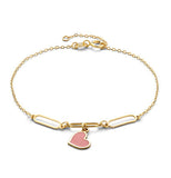 Bracciale in Oro giallo 375‰ con smalto CUORE