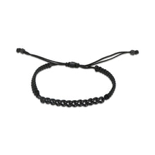 Carica l'immagine nel visualizzatore di Gallery, BRACCIALE GROUMETTE NAUTICA MINI IN TITANIO NERO CON DIAMANTI BLACK E LACCIO NERO INTRECCIATO