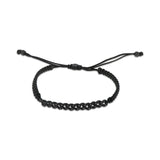 BRACCIALE GROUMETTE NAUTICA MINI IN TITANIO NERO CON DIAMANTI BLACK E LACCIO NERO INTRECCIATO