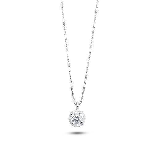 Girocollo Luce in Oro 750% e Zircone Bianco Ø4