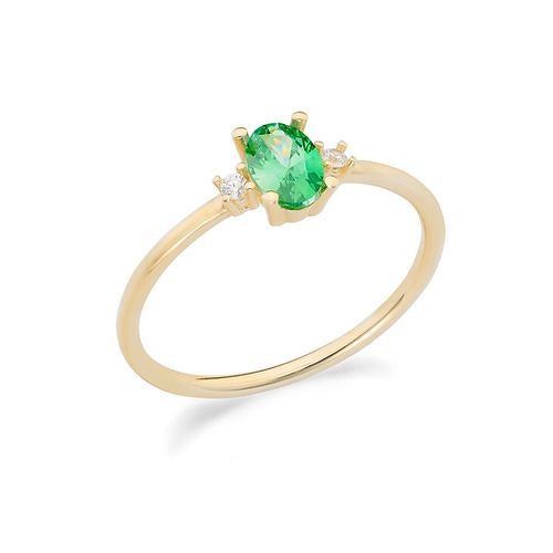 Anello in Oro giallo 375‰ con cristallo peridot