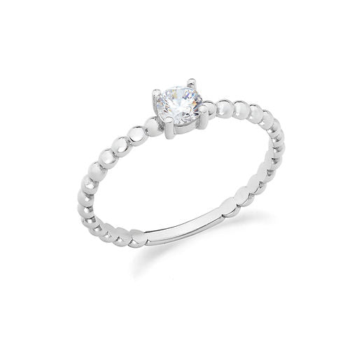 Anello in Oro bianco 375‰ con zircone