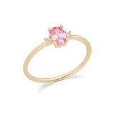 Anello in Oro Giallo 375‰ con zirconi bianchi e rosa taglio ovale