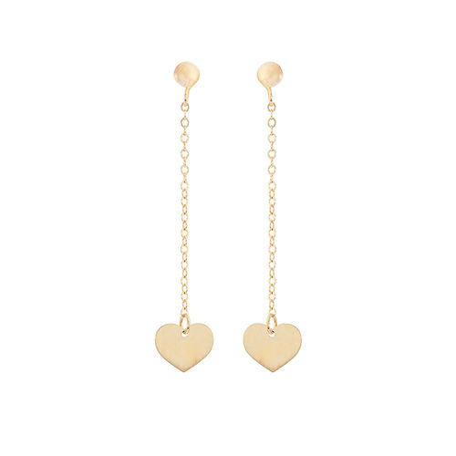 Orecchini Pendenti in Oro Giallo 375‰ con Cuore
