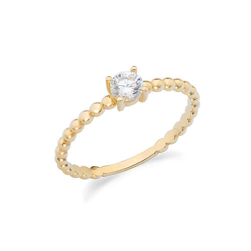 Anello in Oro Giallo 375‰ con zircone
