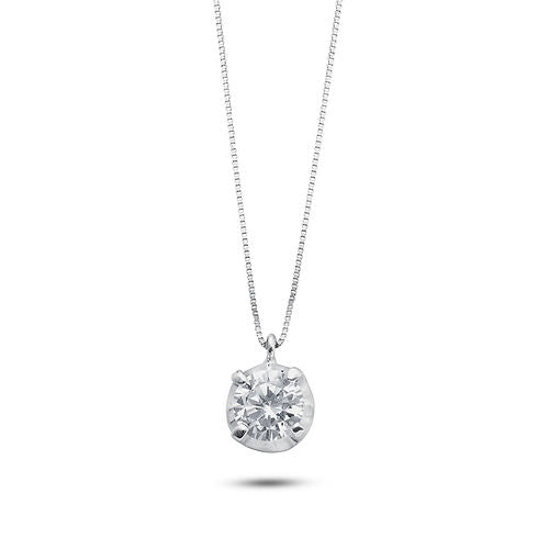 Girocollo Luce in Oro 750% e Zircone Bianco Ø6