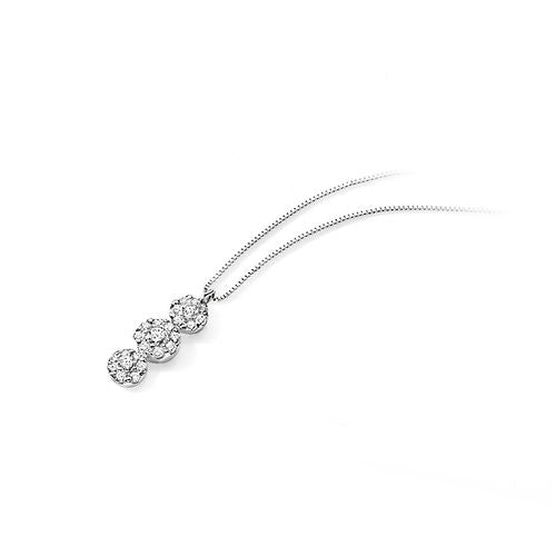 Girocollo Trilogy tondo in oro 750% con Zirconi Bianchi