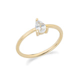 Anello in Oro Giallo 375‰ con zircone taglio a goccia